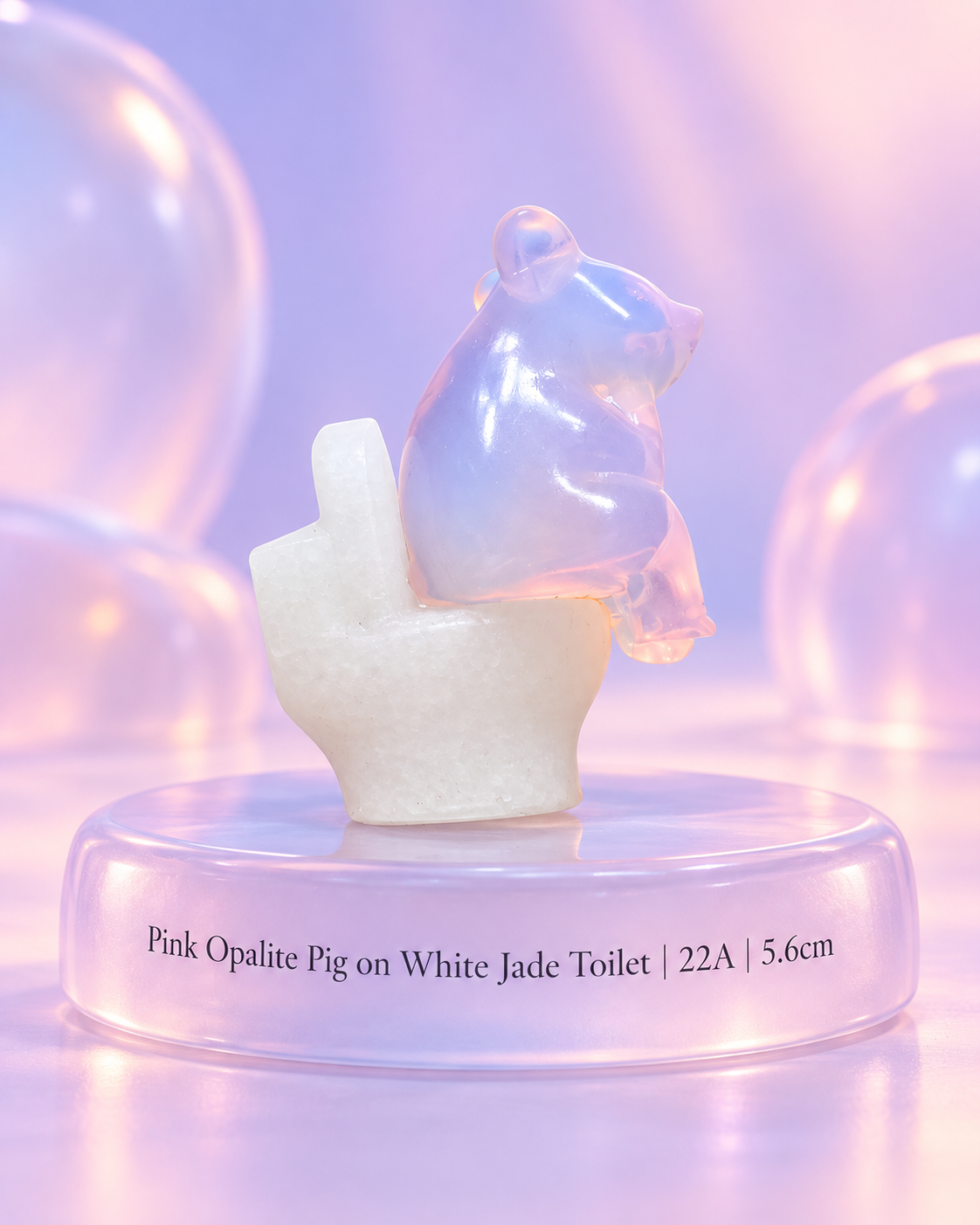 Assorted Pigs on White Jade Toilet