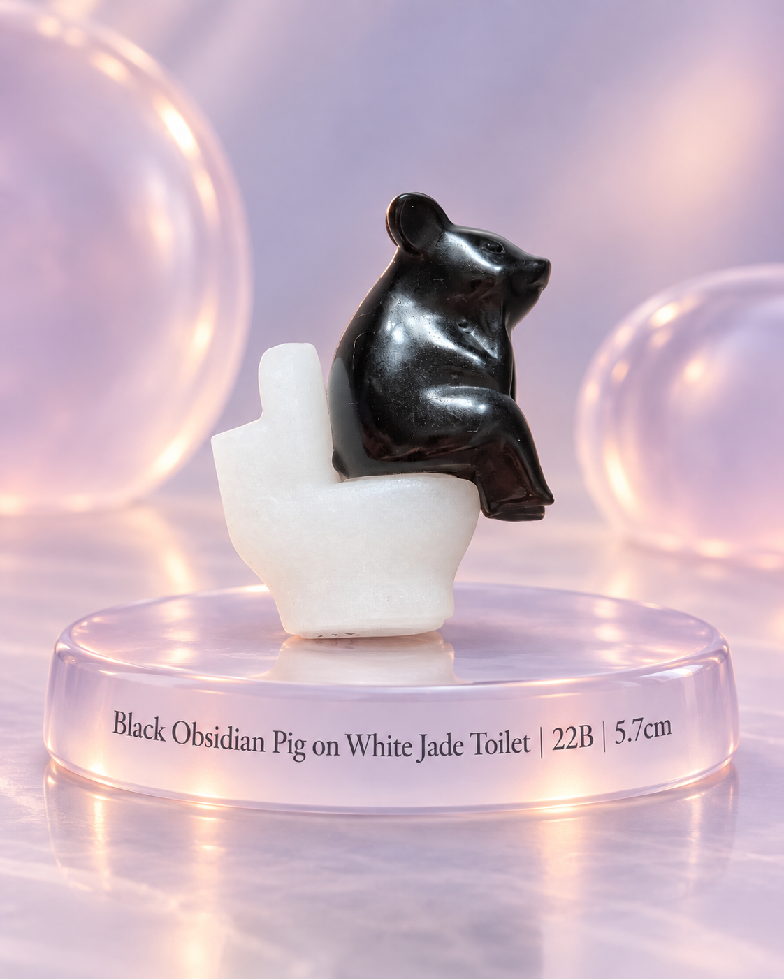 Assorted Pigs on White Jade Toilet