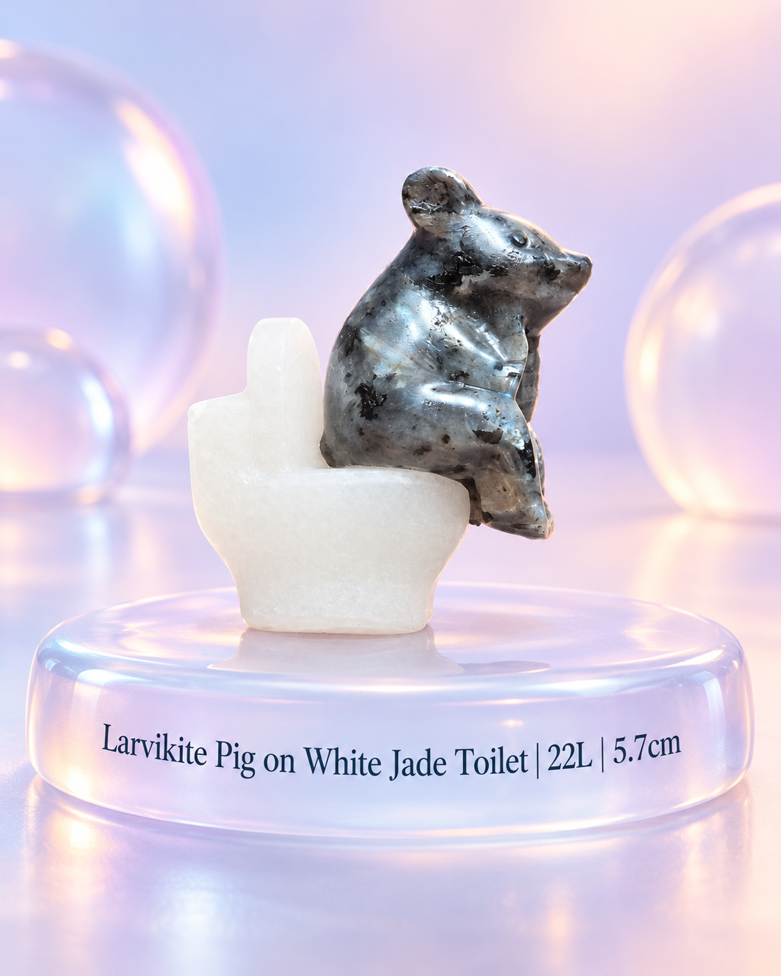 Assorted Pigs on White Jade Toilet
