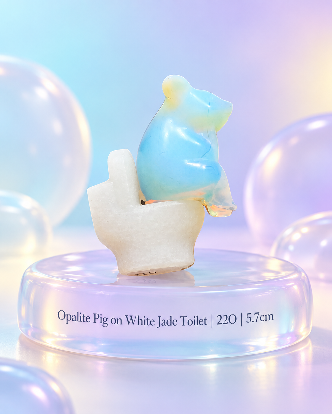 Assorted Pigs on White Jade Toilet