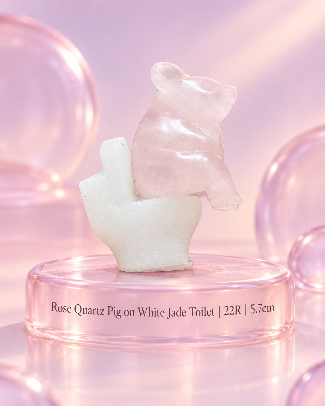 Assorted Pigs on White Jade Toilet