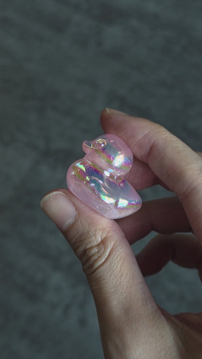 Aura Rose Quartz Duck