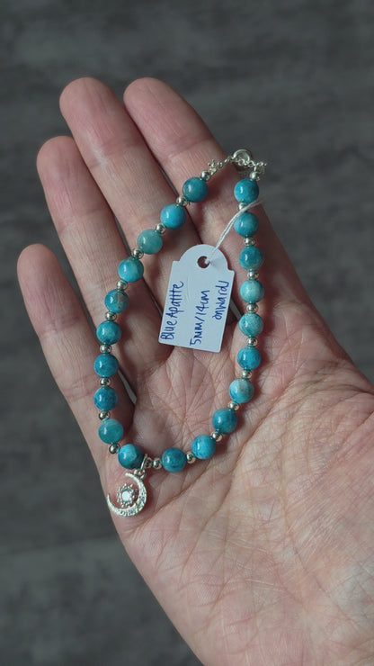 Blue Apatite Push-Pull Bracelet