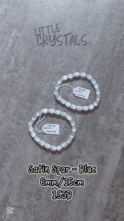 Satin Spar Blue Bracelet 6mm/16cm