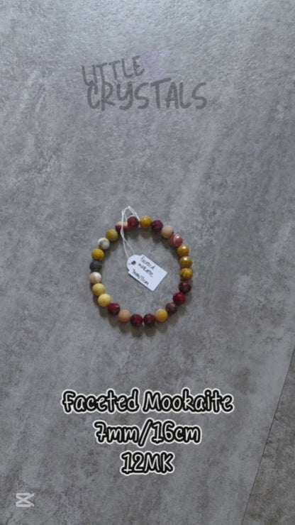 Faceted Mookaite Bracelet 7mm/16cm