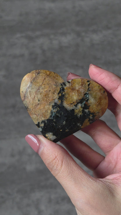 Yellow Tourmaline with Mica Heart