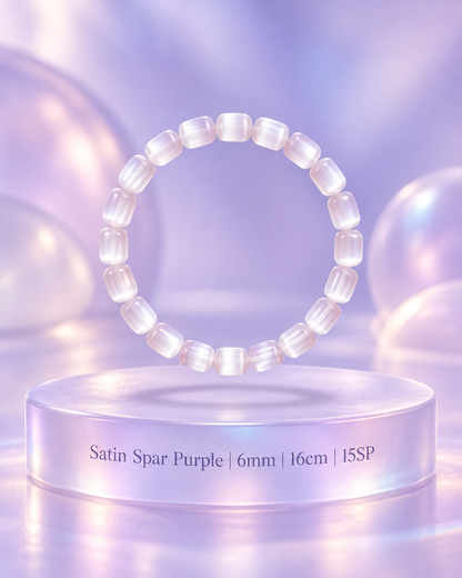 Satin Spar Purple Bracelet 6mm/16cm