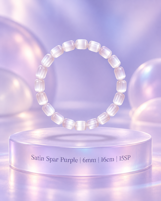 Satin Spar Purple Bracelet 6mm/16cm