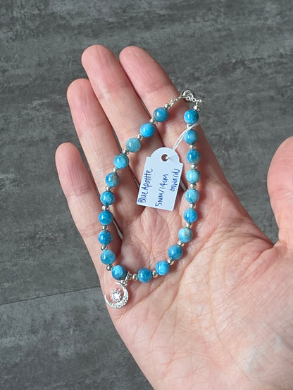 Blue Apatite Push-Pull Bracelet