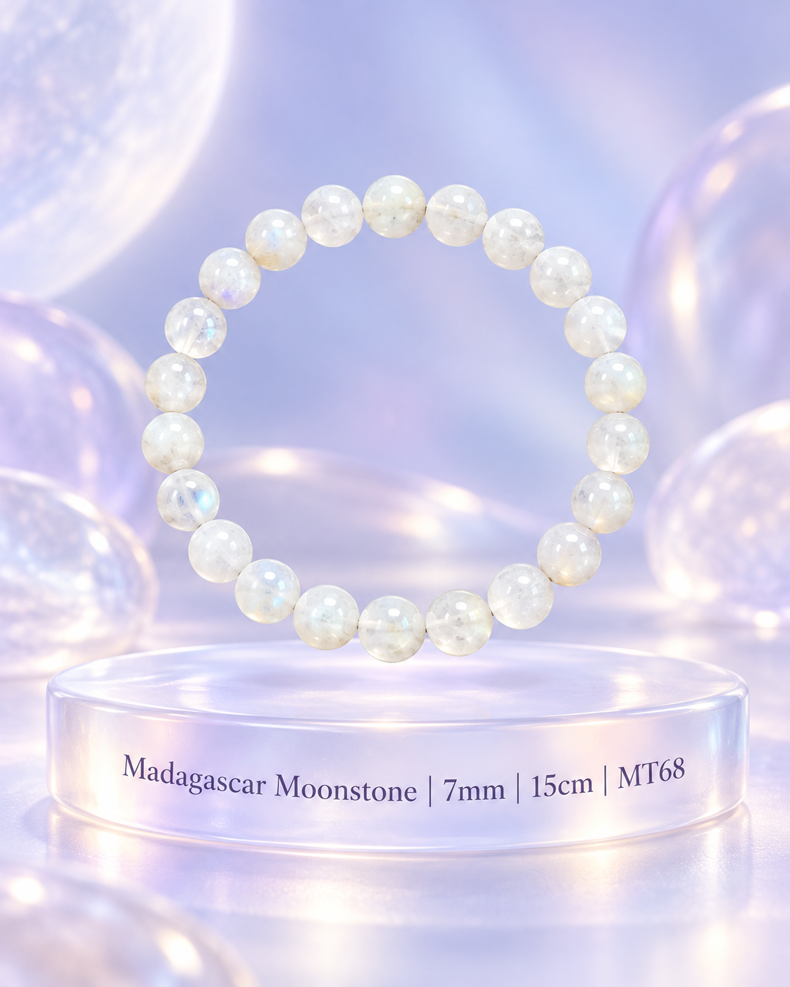 Madagascar Moonstone Bracelet 6mm/15cm, 7mm/15cm