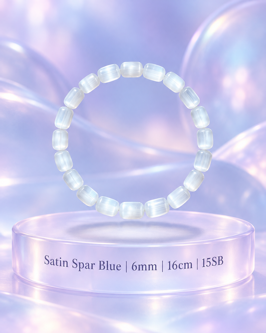 Satin Spar Blue Bracelet 6mm/16cm
