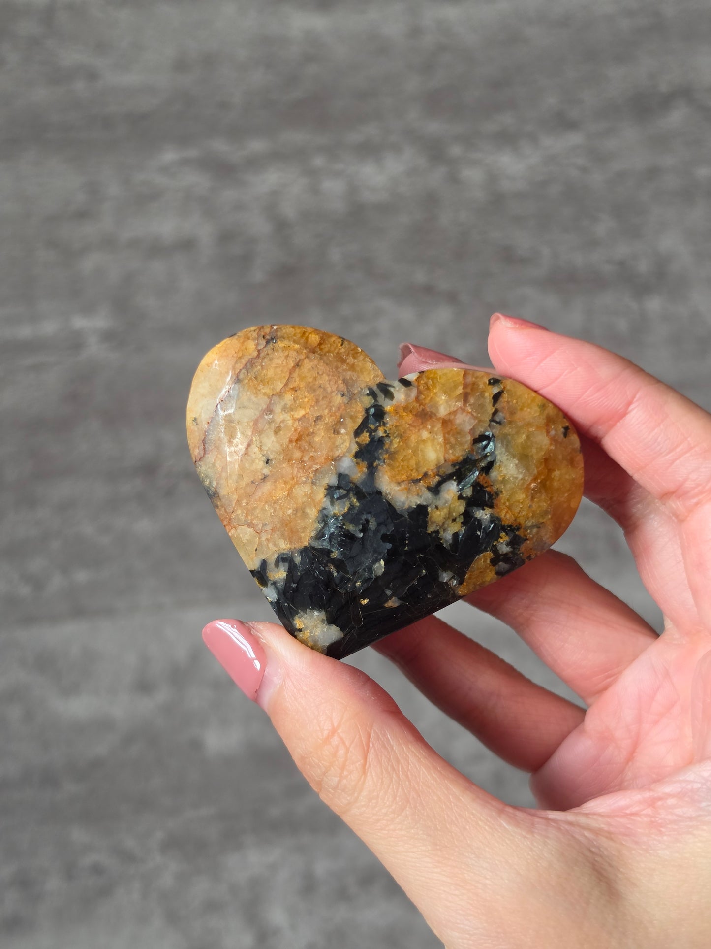 Yellow Tourmaline with Mica Heart