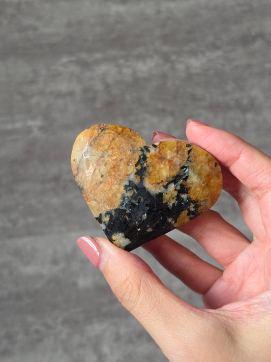 Yellow Tourmaline with Mica Heart