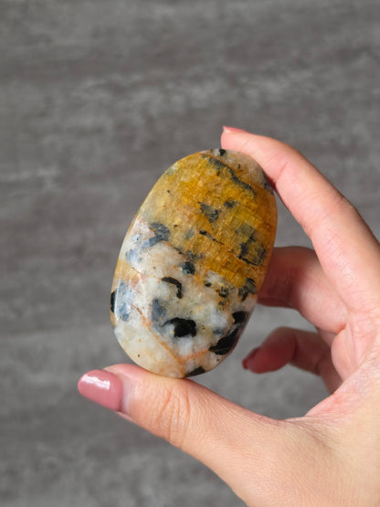Yellow Tourmaline with Mica Palmstone