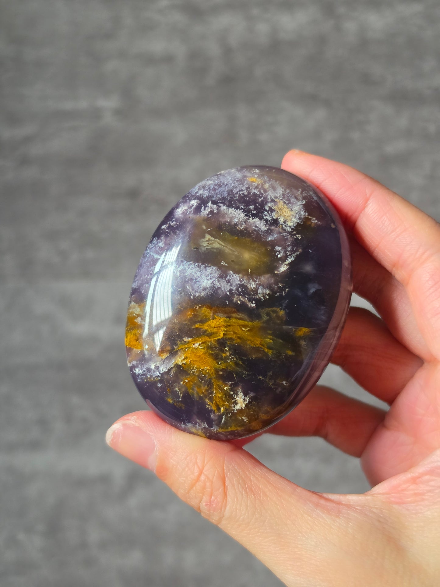 Purple Chalcedony Palmstone