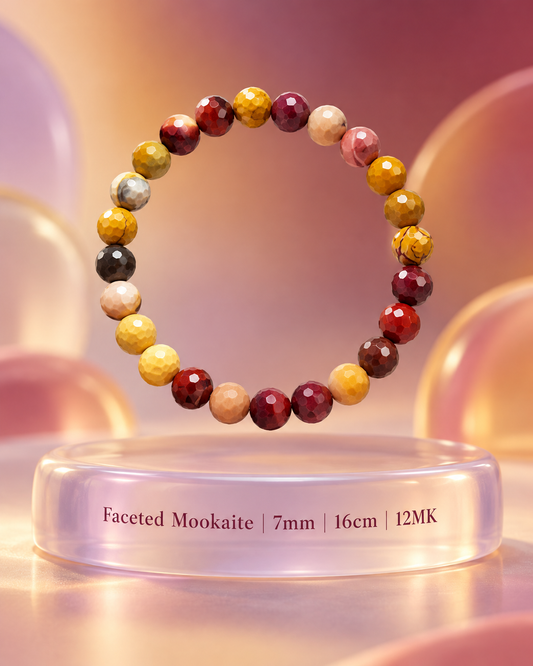 Faceted Mookaite Bracelet 7mm/16cm