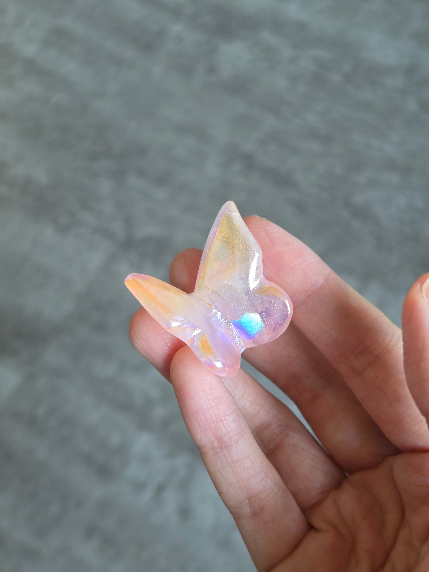 Aura Rose Quartz Mini Butterfly