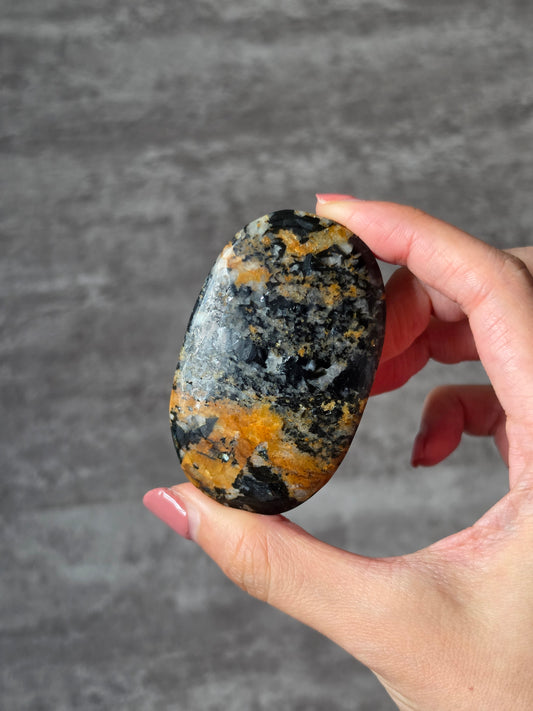 Yellow Tourmaline with Mica Palmstone