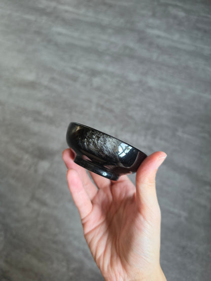 Silver Obsidian Bowl