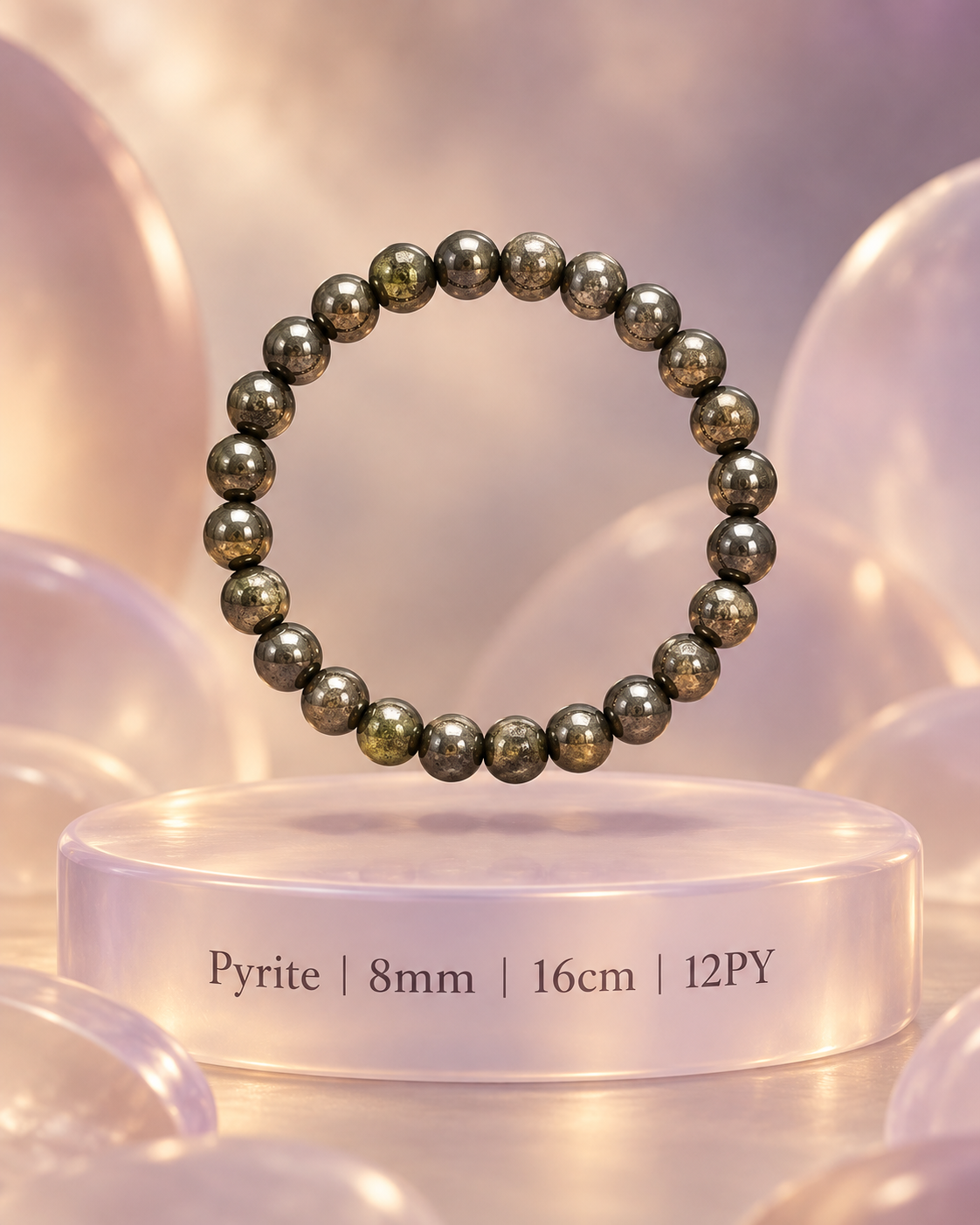 Pyrite Bracelet 8mm/16cm