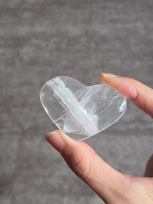 White Fluorite Heart