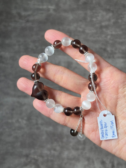 Smoky Quartz with Satin Spar Bracelet