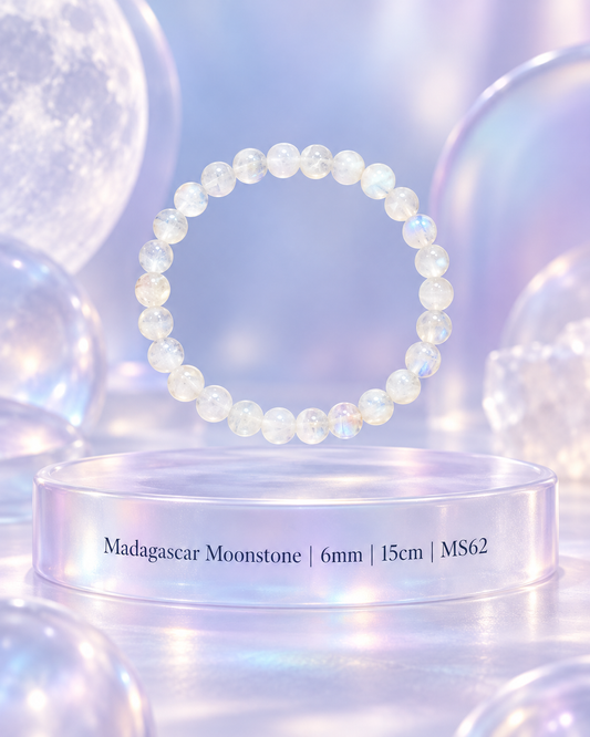 Madagascar Moonstone Bracelet 6mm/15cm, 7mm/15cm