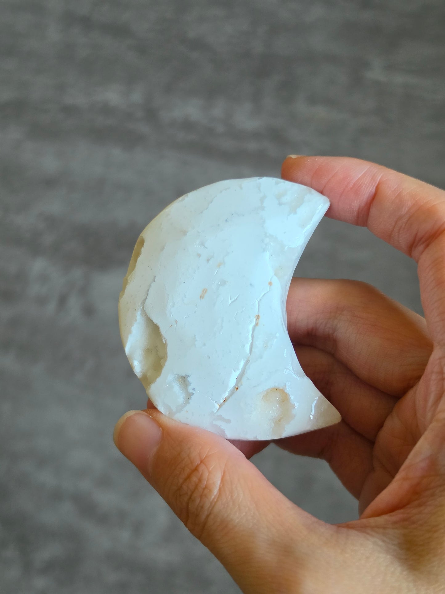 White Plume Agate Moon