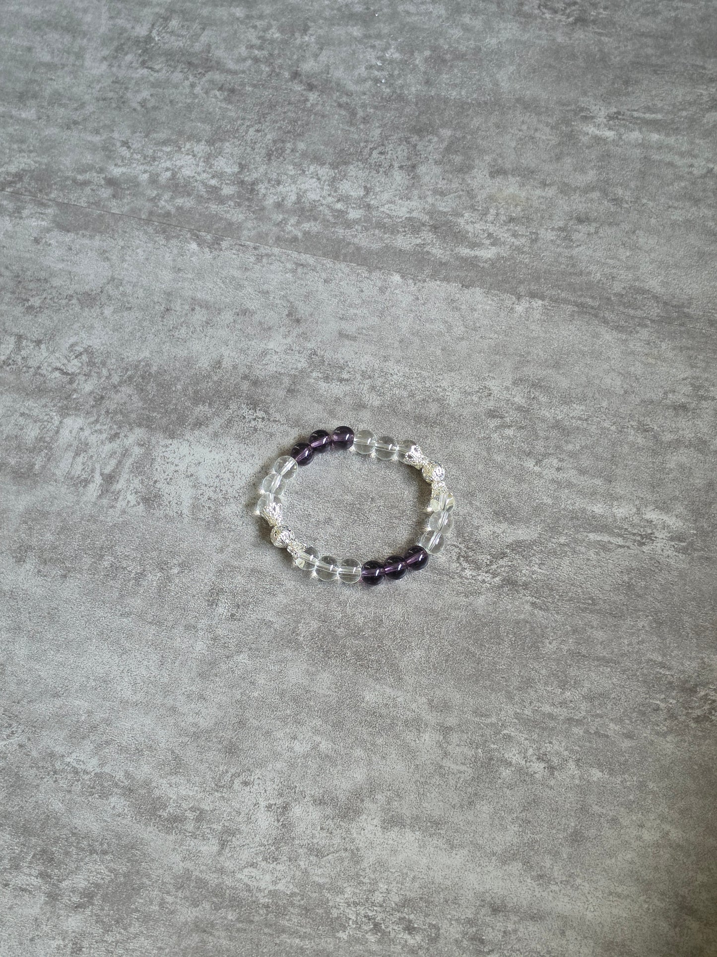 Amethyst + Clear Quartz Bracelet
